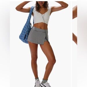 Free people hot shot print skort small gray gunmetal